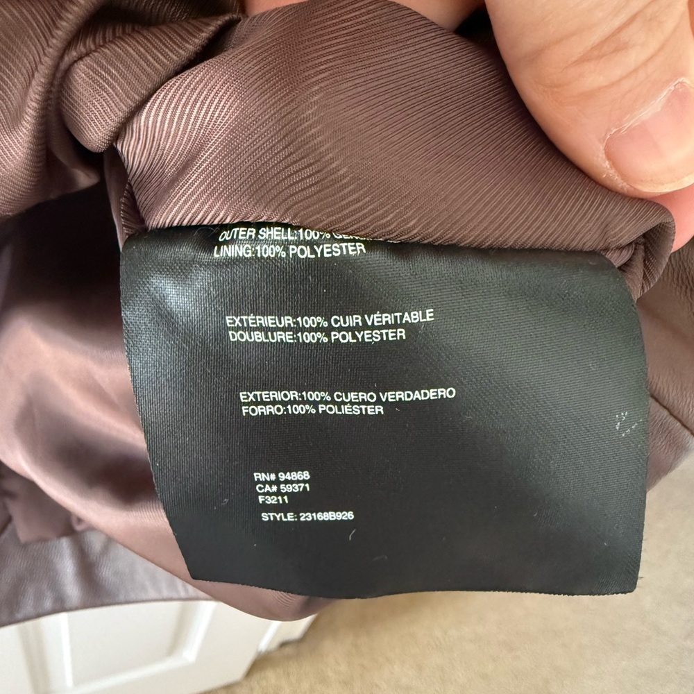 NWOT Bernardo Brown Double-Breasted Leather Jacket - Picture 5 of 5